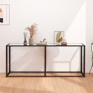 Consola living vidaXL, metal, 180 x 35 x 75.5 cm, transparent