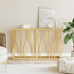 Consola living vidaXL, metal, 110 x 30 x 70 cm, auriu