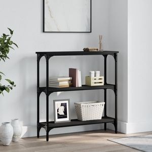 Consola living vidaXL, lemn, 75 x 22.5 x 75 cm, negru