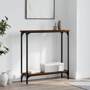 Consola living vidaXL, lemn, 75 x 22.5 x 75 cm, maro