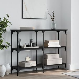 Consola living vidaXL, lemn, 100 x 29 x 75 cm, negru