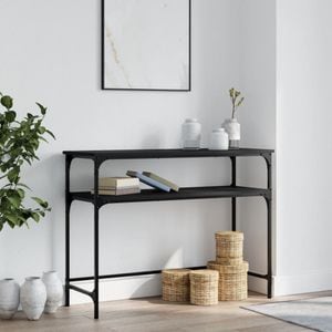 Consola living vidaXL, lemn, 100 x 35.5 x 75 cm, negru