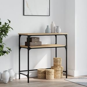 Consola living vidaXL, lemn, 75 x 35.5 x 75 cm, maro