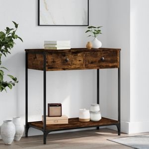 Consola living vidaXL, lemn, 75 x 34.5 x 75 cm, maro