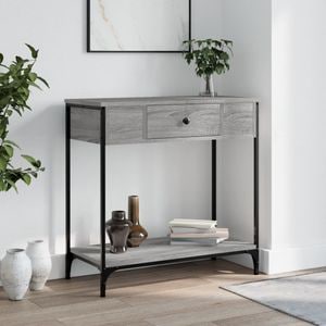 Consola living vidaXL, lemn, 75 x 34.5 x 75 cm, gri