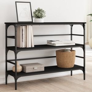 Consola living vidaXL, lemn, 100 x 32 x 75 cm, negru