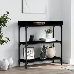 Consola living vidaXL, lemn, 75 x 30 x 80 cm, negru