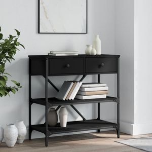 Consola living vidaXL, lemn, 75 x 34.5 x 75 cm, negru