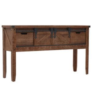 Consola living vidaXL, lemn, 131 x 35.5 x 75 cm, maro