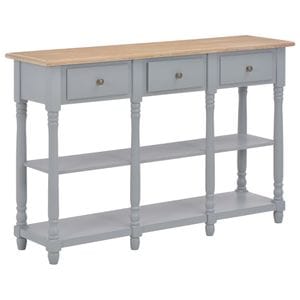 Consola living vidaXL, lemn, 120 x 30 x 76 cm, gri