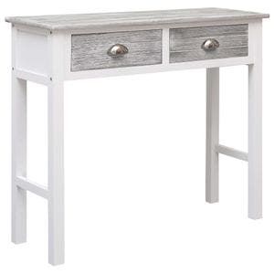 Consola living vidaXL, lemn, 90 x 30 x 77 cm, gri