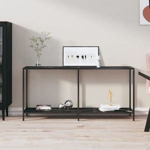 Consola living vidaXL, metal, 160 x 35 x 75.5 cm, negru