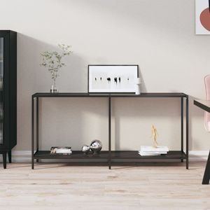 Consola living vidaXL, metal, 160 x 35 x 75.5 cm, negru