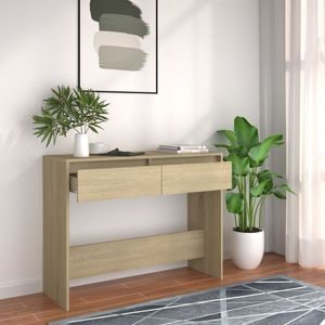 Consola living vidaXL, PAL, 100 x 35 x 76.5 cm, maro