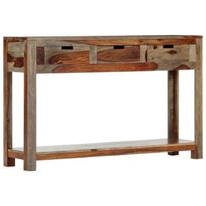 Consola living vidaXL, lemn, 120 x 30 x 75 cm, gri