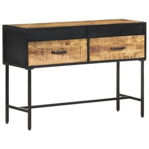 Consola living vidaXL, metal, 110 x 35 x 75 cm, maro