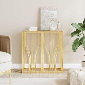 Consola living vidaXL, metal, 70 x 30 x 70 cm, auriu
