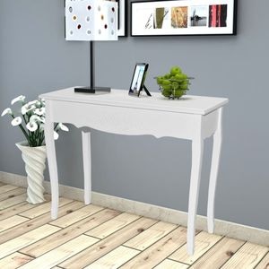 Consola living vidaXL, lemn, 100 x 35 x 78 cm, alb
