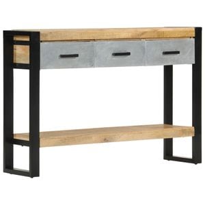Consola living vidaXL, metal, 110 x 30 x 76 cm, maro
