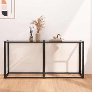 Consola living vidaXL, metal, 160 x 35 x 75.5 cm, transparent