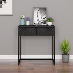 Consola living vidaXL, otel, 72 x 35 x 75 cm, negru