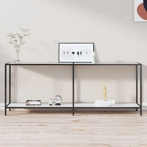 Consola living vidaXL, metal, 200 x 35 x 75.5 cm, alb