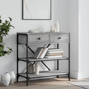 Consola living vidaXL, lemn, 75 x 34.5 x 75 cm, gri