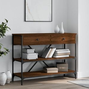 Consola living vidaXL, lemn, 100 x 34.5 x 75 cm, maro