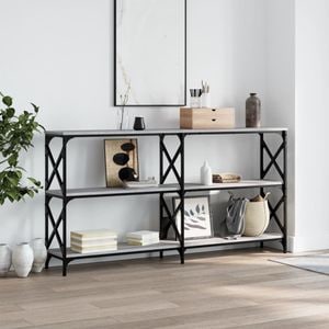 Consola living vidaXL, lemn, 200 x 28 x 80.5 cm, gri