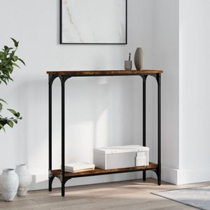 Consola living vidaXL, lemn, 75 x 22.5 x 75 cm, maro