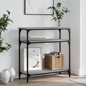 Consola living vidaXL, lemn, 75 x 29 x 75 cm, gri