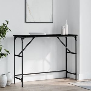 Consola living vidaXL, lemn, 100 x 32 x 75 cm, negru