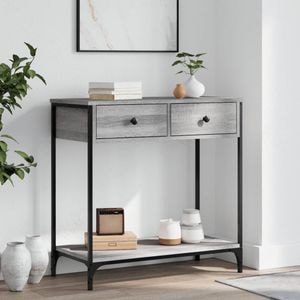 Consola living vidaXL, lemn, 75 x 34.5 x 75 cm, gri