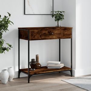 Consola living vidaXL, lemn, 75 x 34.5 x 75 cm, maro