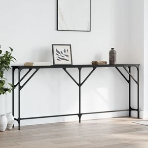 Consola living vidaXL, lemn, 180 x 23 x 75 cm, negru