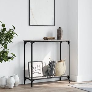 Consola living vidaXL, lemn, 75 x 30.5 x 75 cm, gri