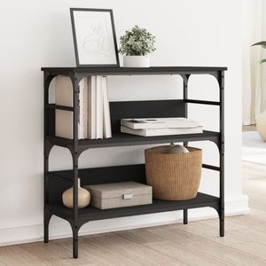 Consola living vidaXL, lemn, 75 x 32 x 75 cm, negru