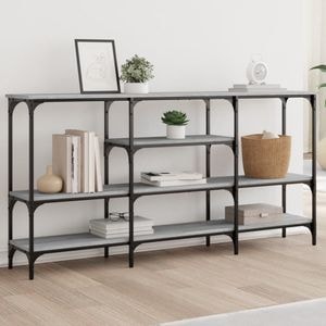 Consola living vidaXL, lemn, 160 x 29 x 80 cm, gri