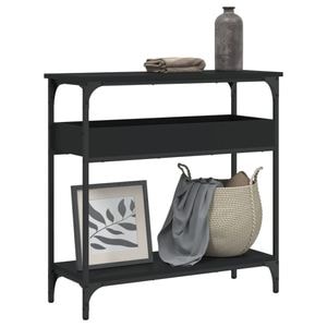 Consola living vidaXL, lemn, 75 x 29 x 75 cm, negru