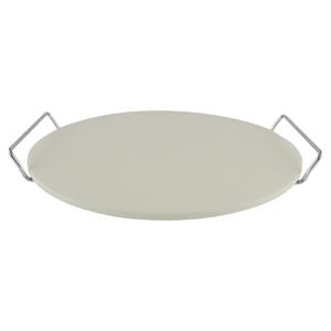 Platou cu manere, alb, tava de piatra pentru servit pizza sau aperitive, 33 cm, AZHOME