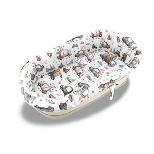 Set pentru landou/cosulet, MimiNu, Cars, Cu protectie, saltea si pernuta, Din bumbac certificat Oeko Tex Standard 100, Design, Grey
