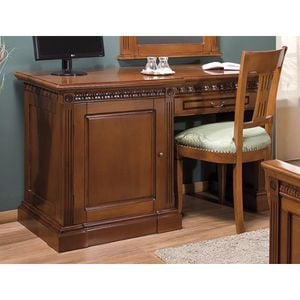 Masa de toaleta, SIMEX, minibar lemn masiv, maro/alb, design luxos, Venetia