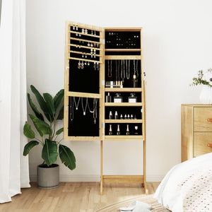 Oglinda cu dulap de bijuterii VIDAXL cu oglinda independent, 42 x 38 x 152 cm, maro