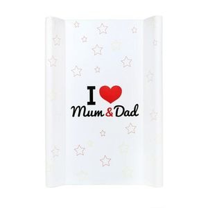 Saltea de infasat, New Baby, I love mum and dad, 50x70, Atasabila la patut, Fara substante nocive, 0 luni+, Multicolor