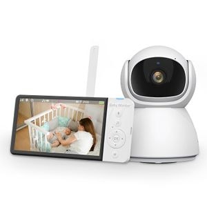 Baby Monitor IdealStore, Rotire Verticala si Orizontala, Night Vision Auto, Ecran HD de 5 inch, Raza Actiune 300 m, Senzor Temperatura, Comunicare intre cele 2 dispozitive, Sunet Clar, Cantece