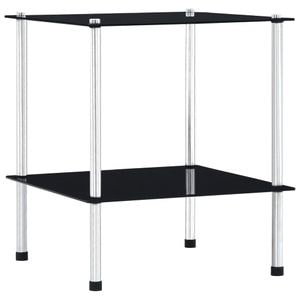 Raft VidaXL, sticla securizata, 40 x 40 x 47 cm, negru