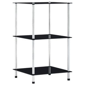 Raft VidaXL, sticla securizata, 40 x 40 x 67 cm, negru