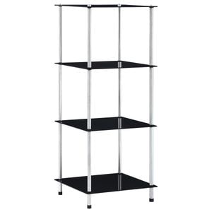 Raft VidaXL, sticla securizata, 40 x 40 x 100 cm, negru