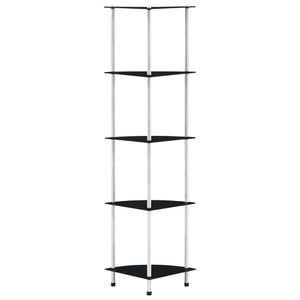 Raft VidaXL, sticla securizata, 30 x 30 x 130 cm, negru