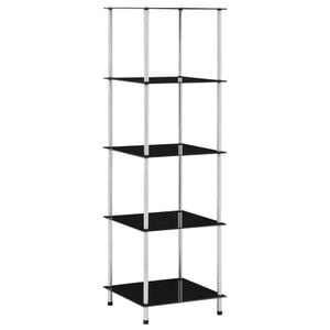 Raft VidaXL, sticla securizata, 40 x 40 x 130 cm, negru